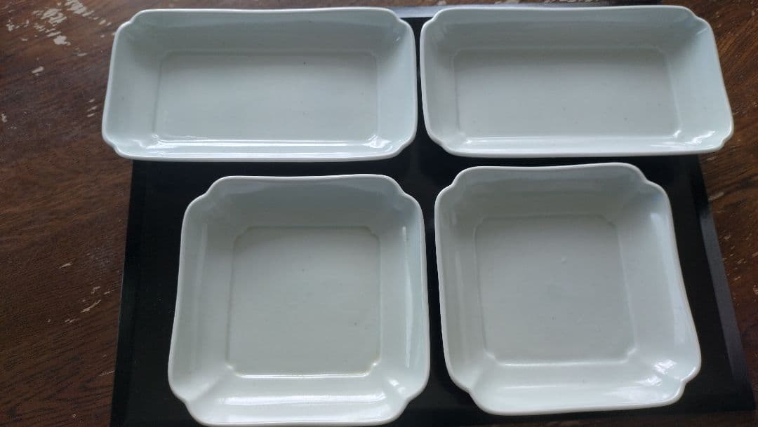 木爪正角皿2枚　　長角皿2枚