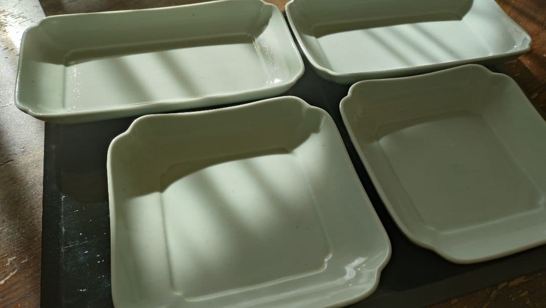 木爪正角皿2枚　　長角皿2枚