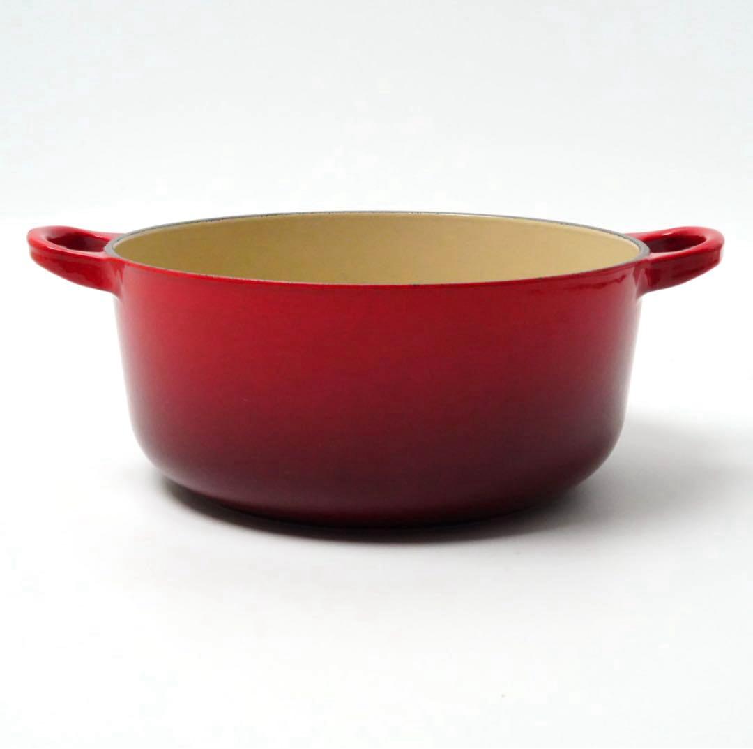 【美品】LE CREUSET　ココット ロンド チェリーレッド　20cm