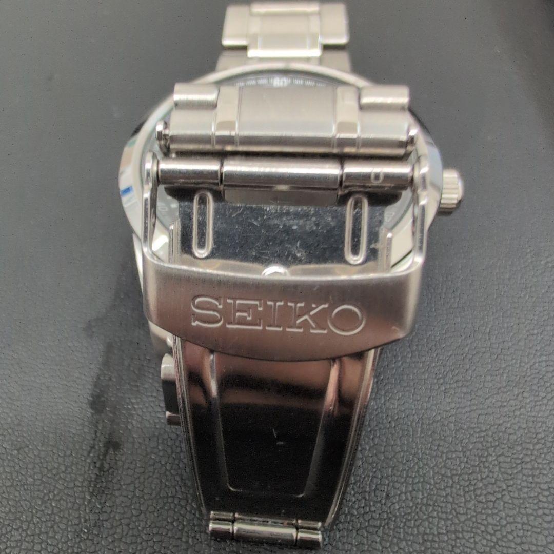 SEIKO 自動巻き 腕時計 黒文字盤 ステンレスベルト