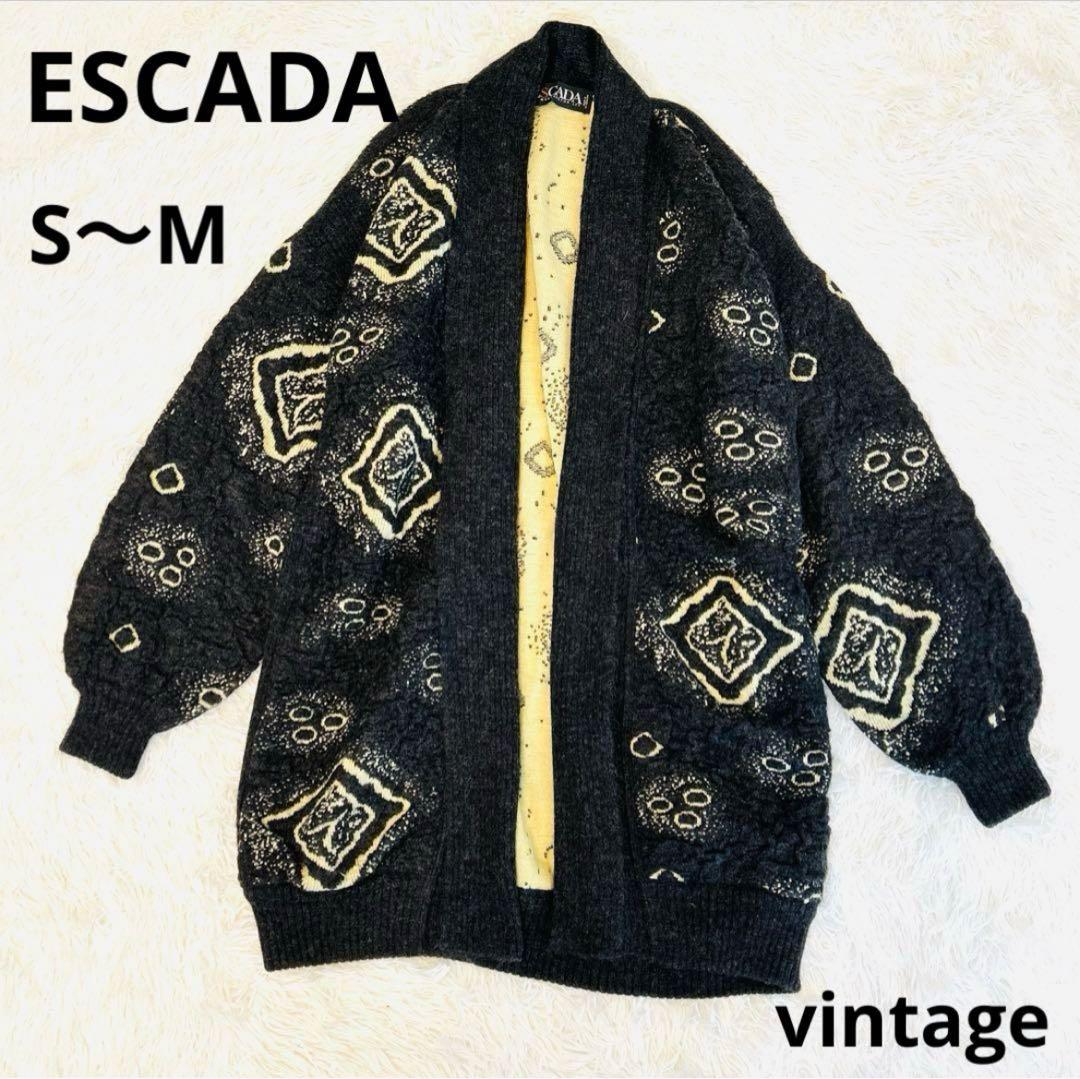vintage希少ESCADAエスカーダ【カーディガン】モヘアウールニット個性的