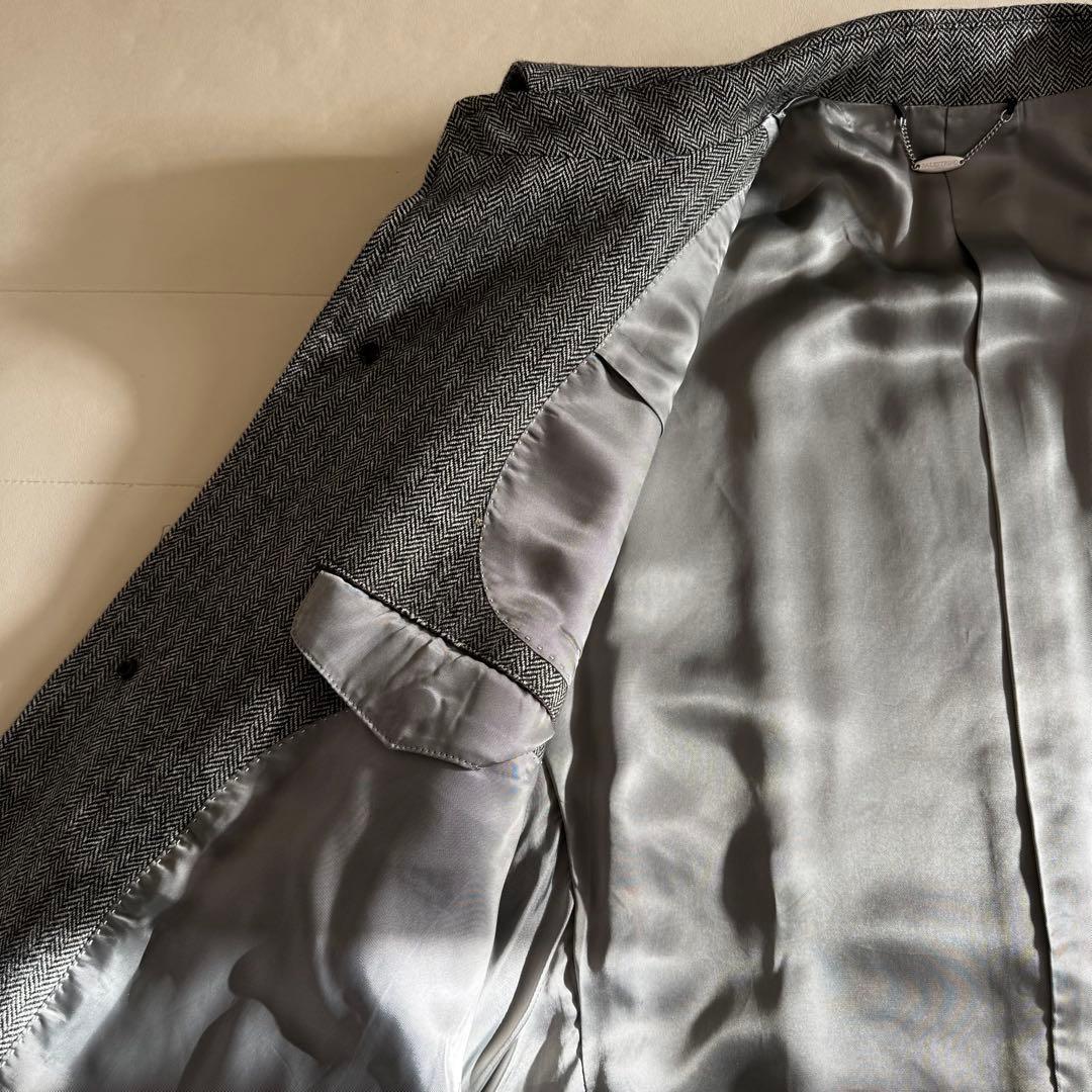 【カシミヤ100%】美品 MITSUMINE ヘリンボーン柄 ステンカラーコート