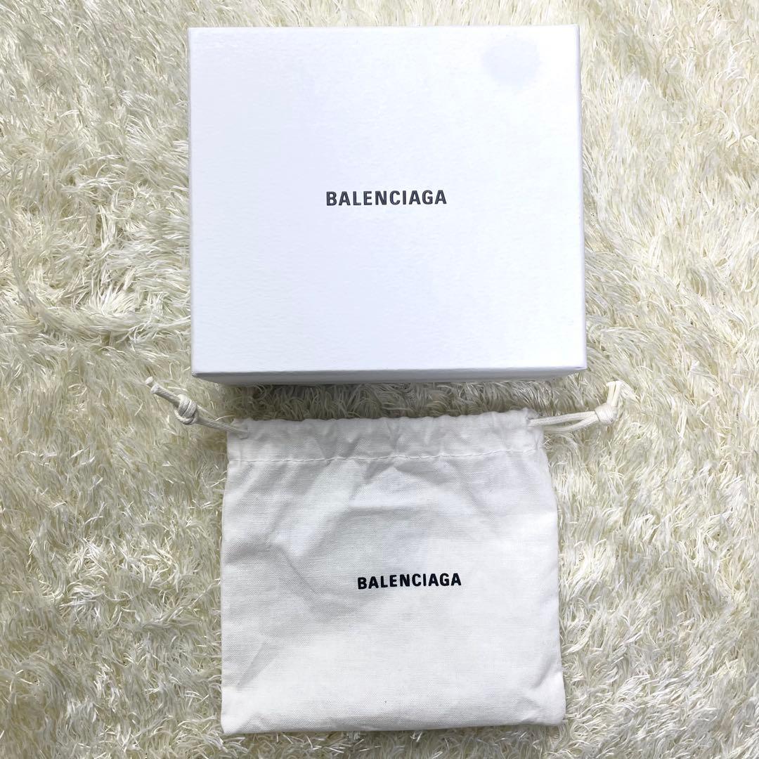箱 袋付き 極美品 バレンシアガ 三つ折り財布 WALLET1 レザー ブラック