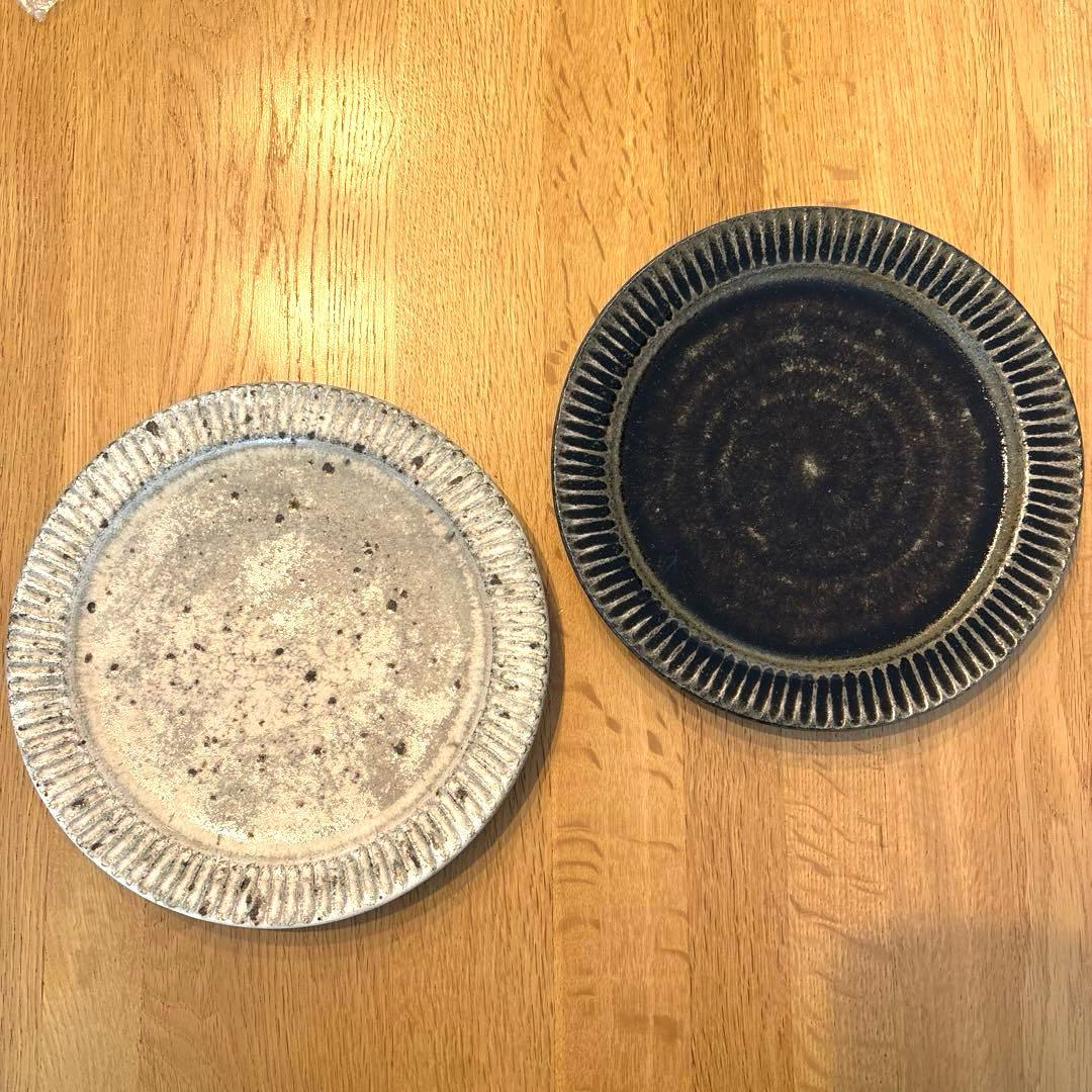 余宮隆 さん　しのぎ　プレート　7寸　2枚セット