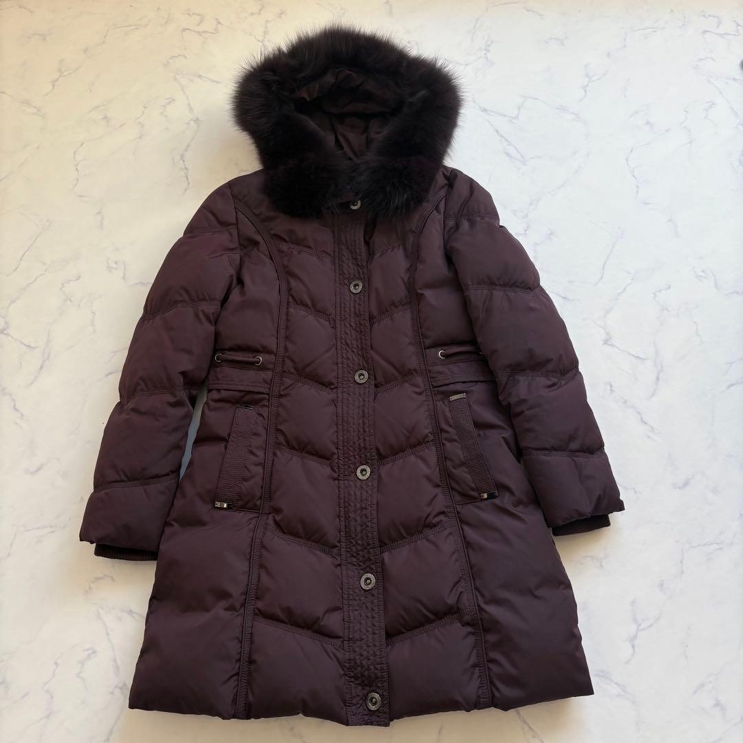 極美品 ルイルエブティック ダウンコート L 紫 ロング