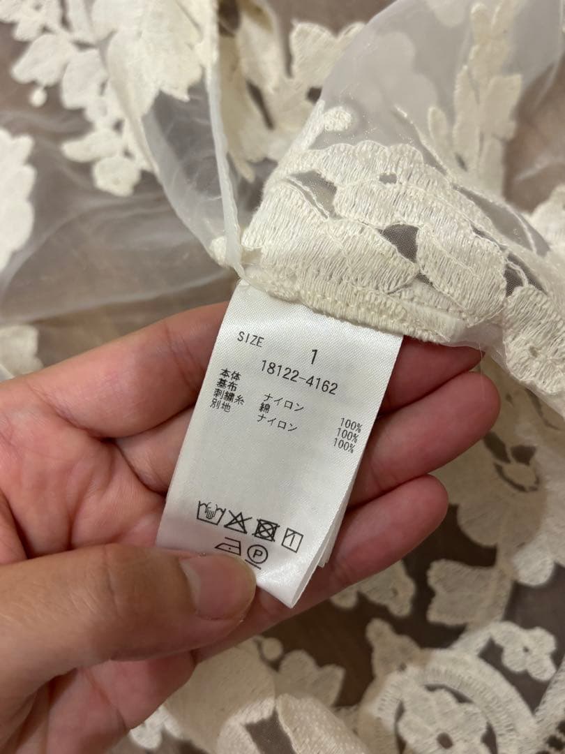 【美品】CLANE SHEER FLOWER LACE SHIRT