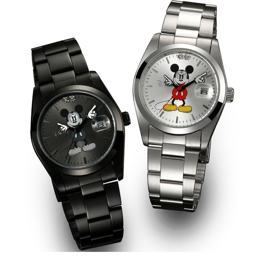 ディズニー　世界限定腕時計ギミックアイミッキー　シルバー