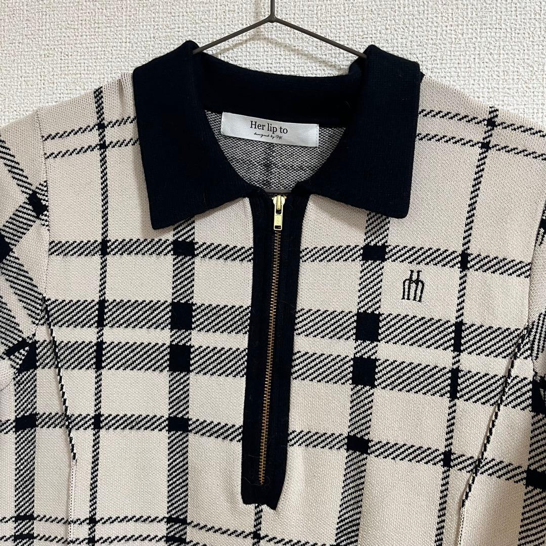 ワンピース herlipto Trois Logo Knit Mini Dress