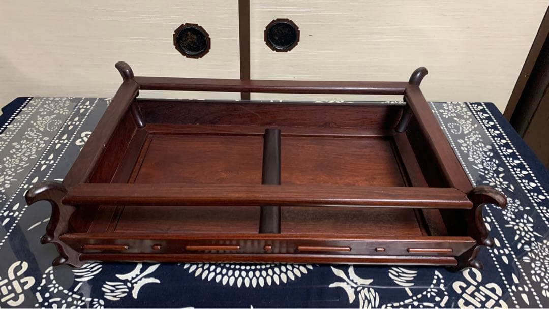 【専用】花梨？紫檀？無垢材　高級銘木　特大　盆栽　美術品　台座　天板一枚板