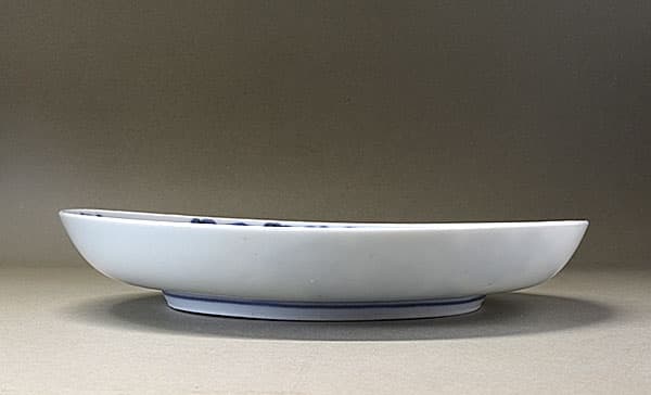 藍古九谷 如意雲に柘榴の図 六寸皿