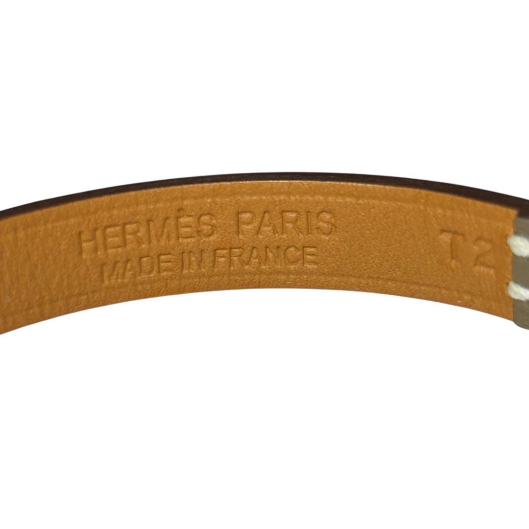 美品　HERMES エルメス　リヴァルミニ　レザーブレスレット　エトゥープ