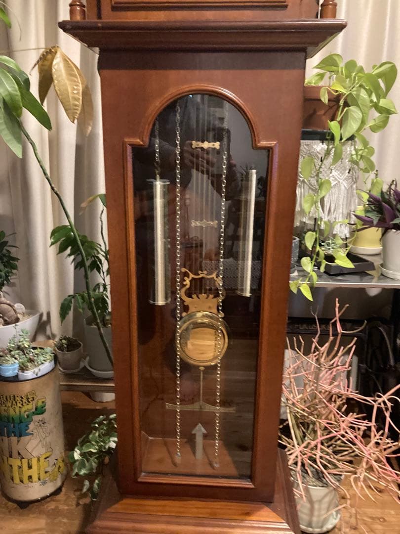 昭和レトロ　ホールクロックTempus Fugit アラーム 古時計 電池式