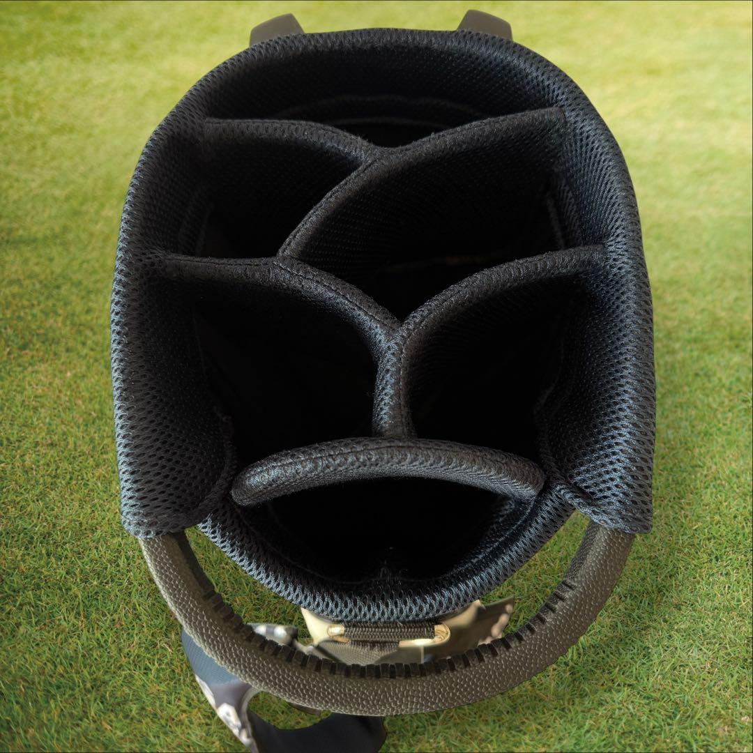 パーリーゲイツ　キャディ バッグ　ショルダー式　スタンド式　軽量　総柄　紺