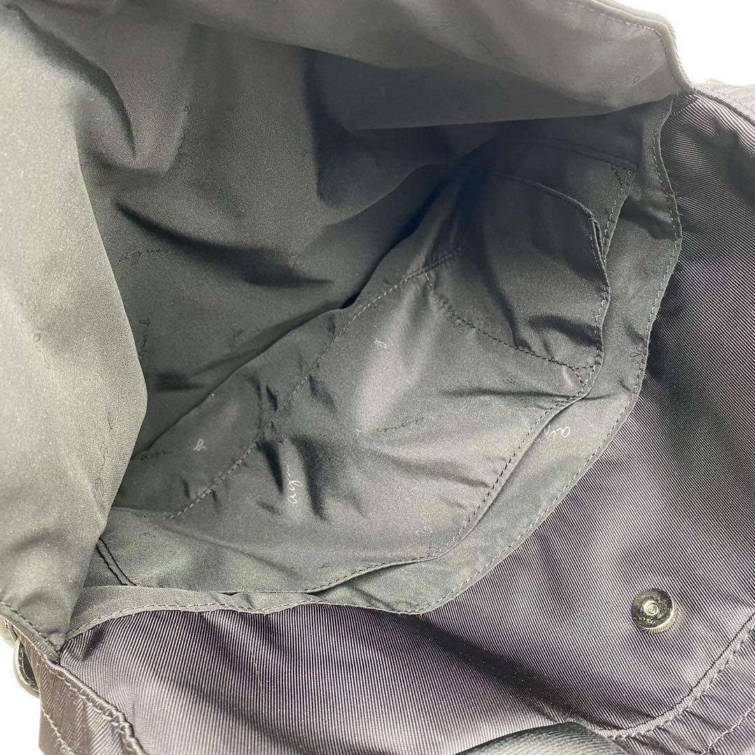 【未使用級】アニエスベー ボヤージュ ミニボストン 2way ナイロン ブラック