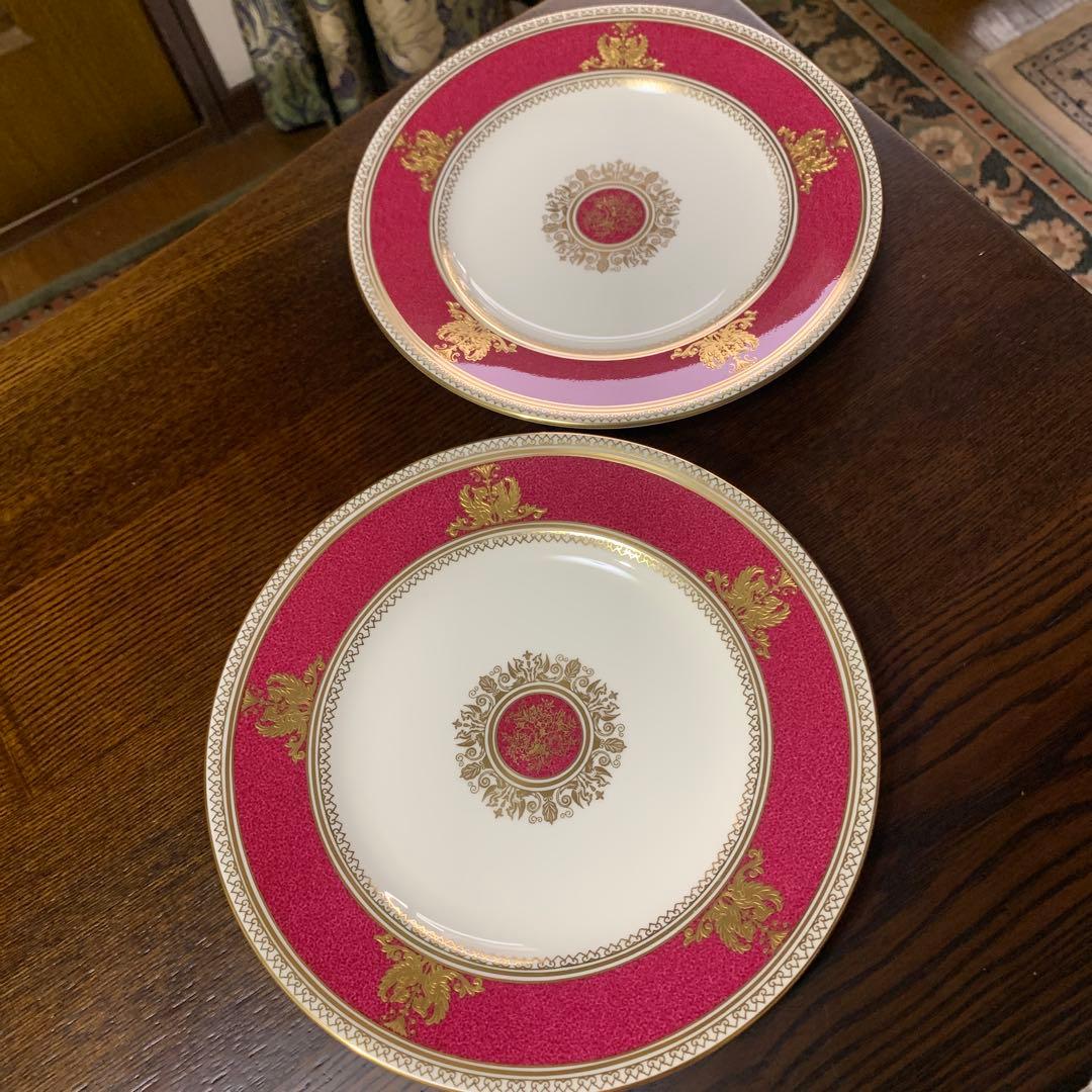お値下げ☆極美品☆ウェッジウッドコロンビアパウダールビー20.5cmプレート2枚