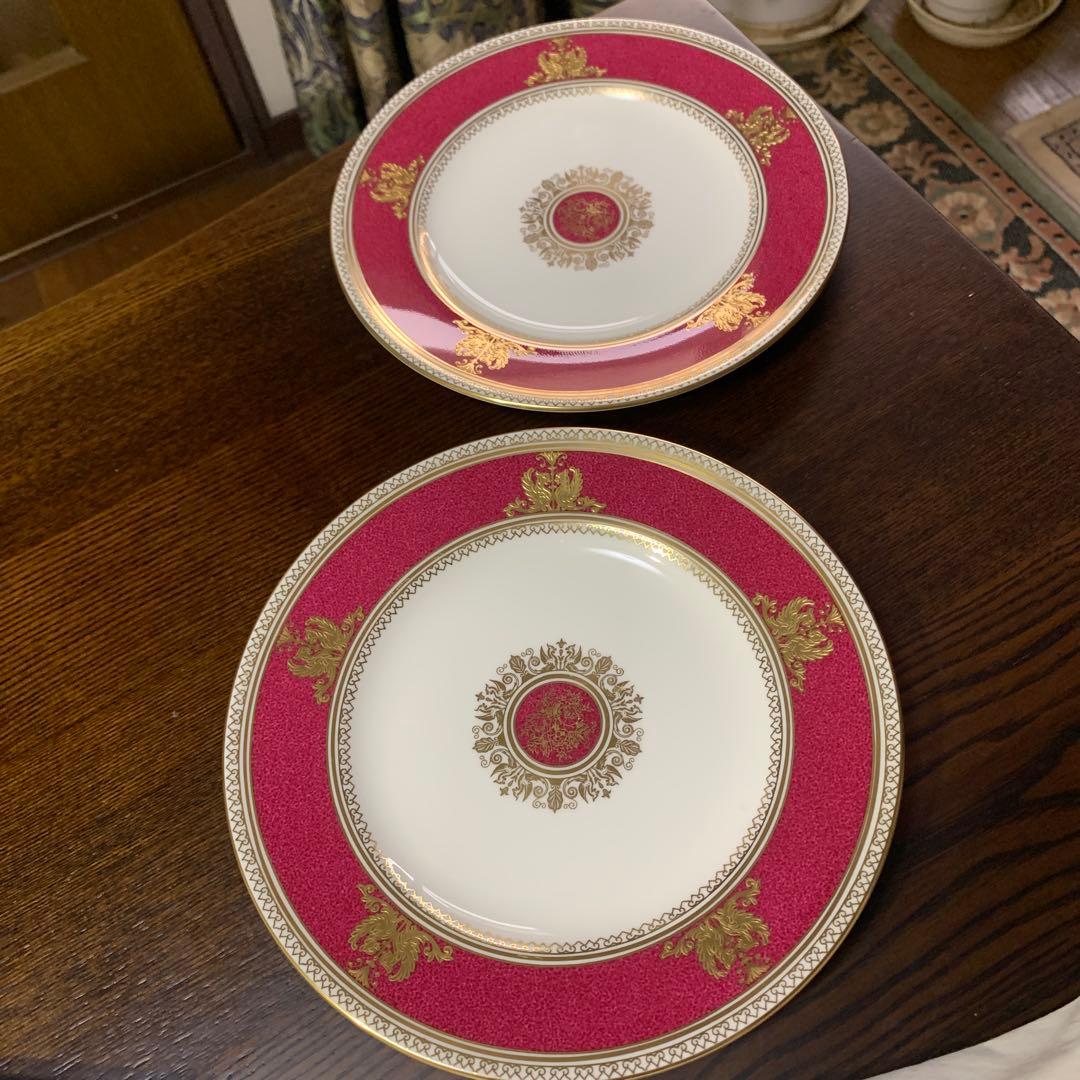 お値下げ☆極美品☆ウェッジウッドコロンビアパウダールビー20.5cmプレート2枚