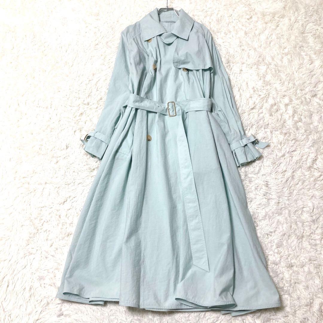 マックスマーラ　スプリングコート　ロング丈　イタリア製　ベルト付き　高見え