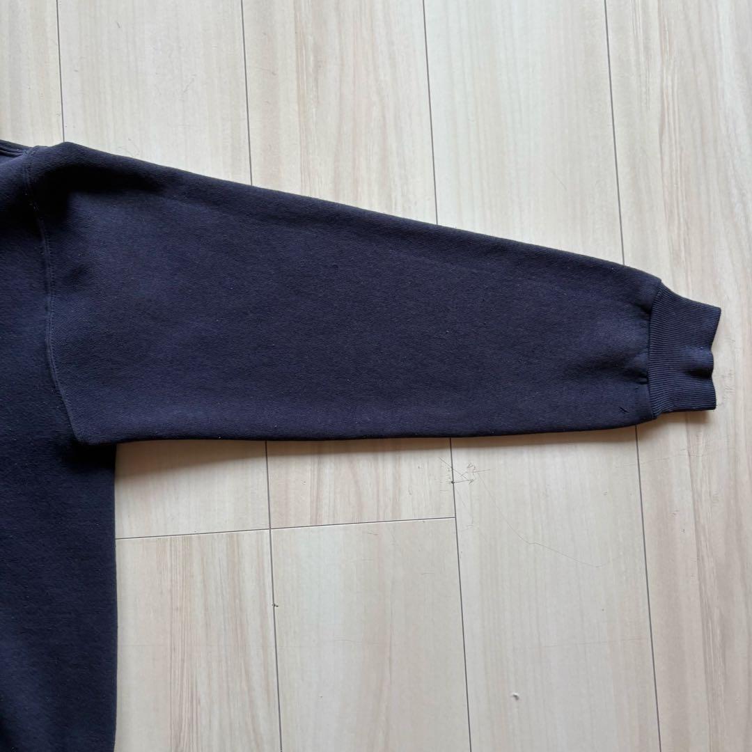 -80s フルジップパーカー USA製 ナス紺 アルミジップ XL相当 フェード