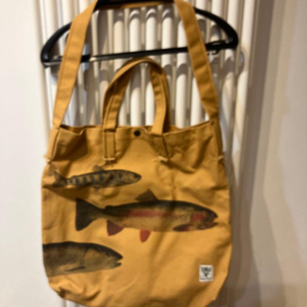 サウスツーウエストエイト　魚プリント トートバッグ