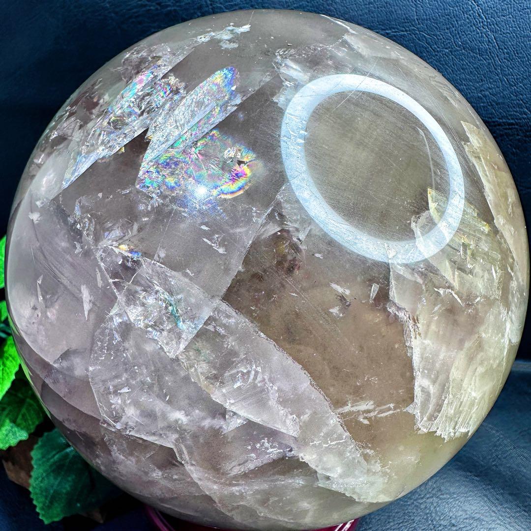 別格高級品 ❗️巨大❗️虹☆パイライト イン·フローライト❤︎スフィア 丸玉A1284