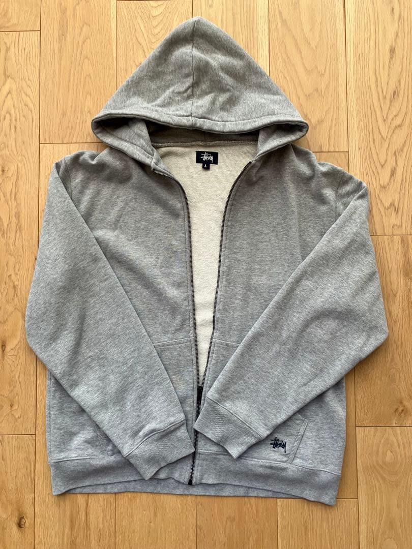 90s old stussy 紺タグ ジップパーカー 刺繍ロゴ archive