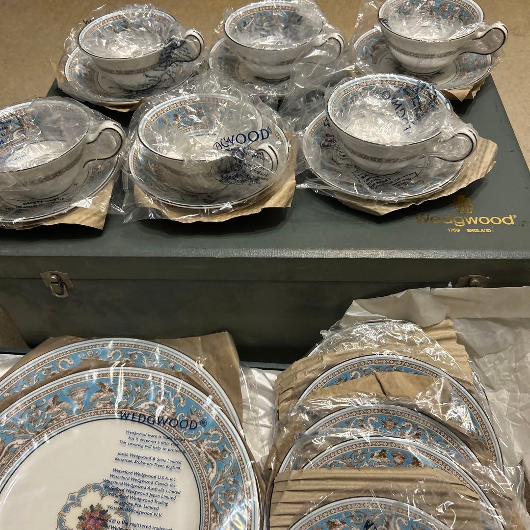 ウェッジウッド　フロレンティーン　ターコイズ　箱入セット（スプーンなし）