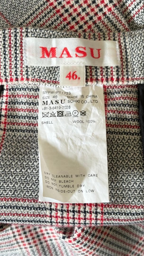 パンツ MASU GLEN PLAID WIDE CHAPS(RED)