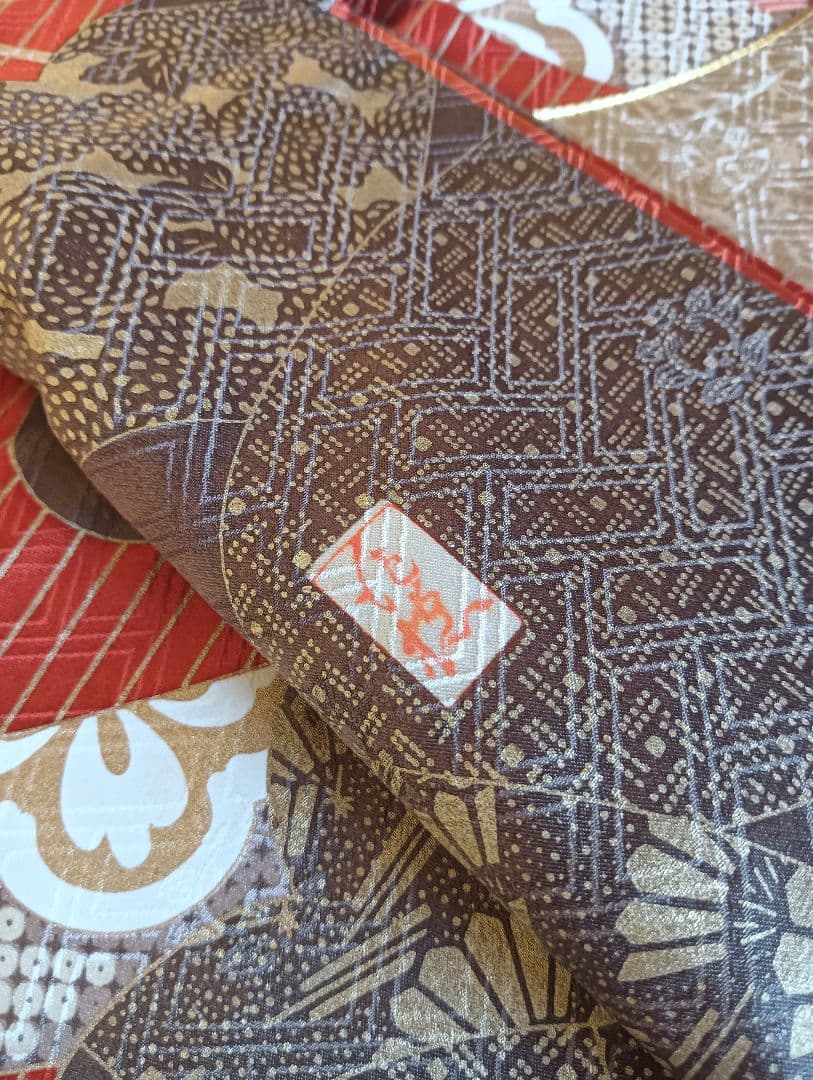 吾妻徳穂　吉澤友禅　振袖フルセット　美品　朱系　華やか　丈161 裄67.5