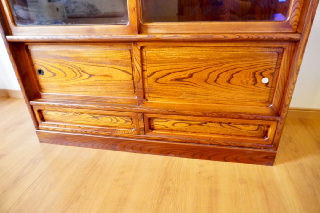 茶箪笥 ケヤキ 木製 茶棚②