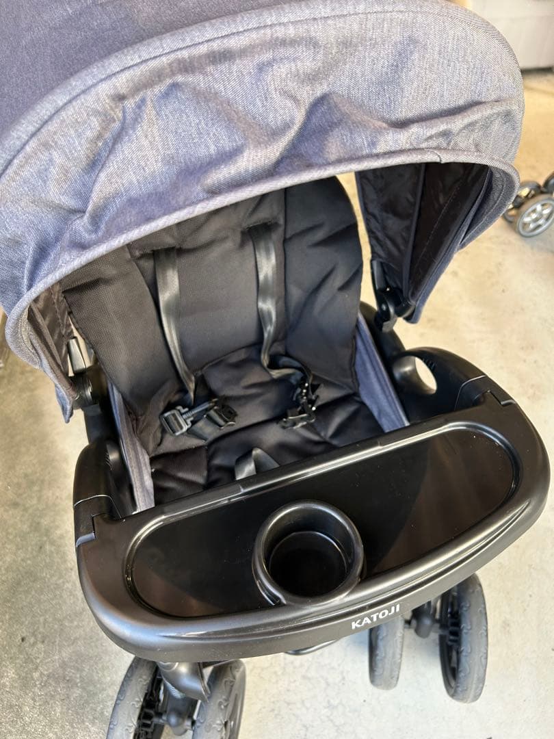 【値下げ】KATOJI 二人でゴーDX（デニム）レインカバー・カップホルダー付き