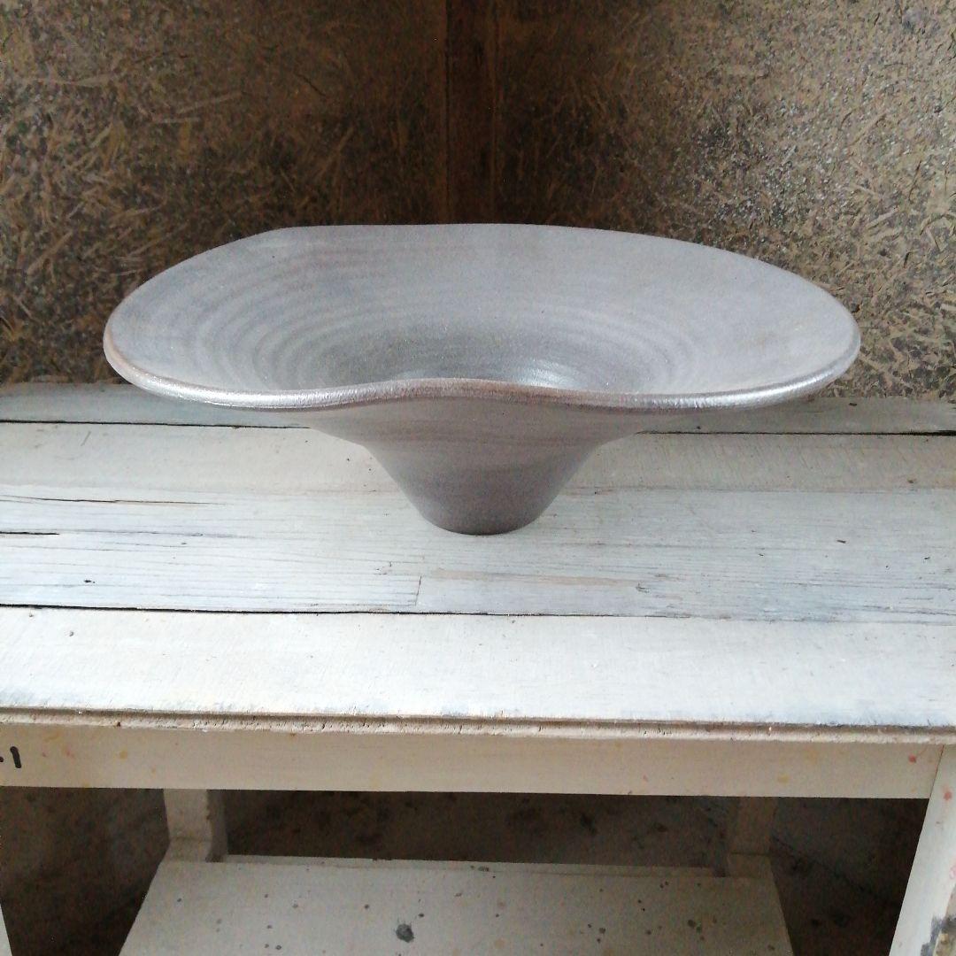 京焼　華善　鈍鉄色池坊花器　39cm