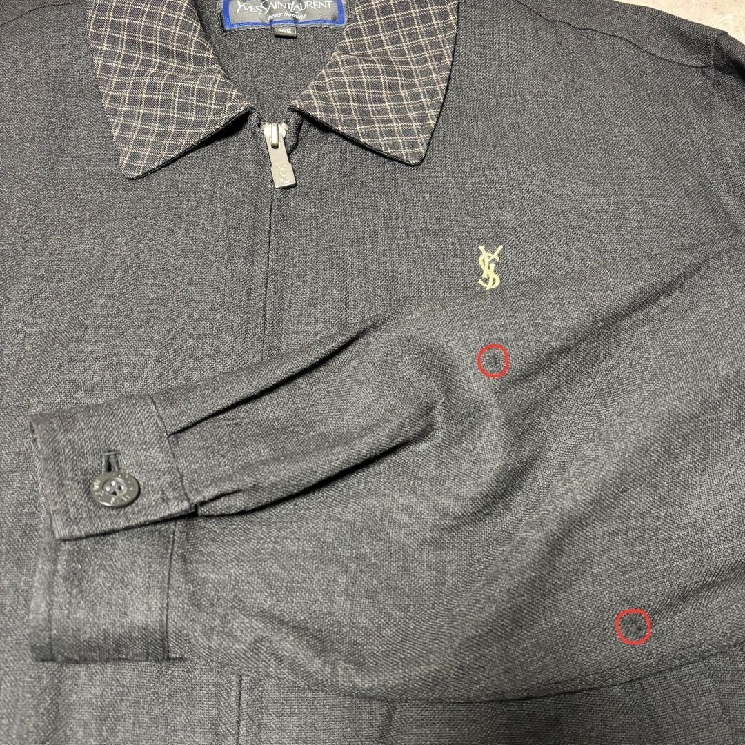 YSL イヴサンローラン スウィングトップ ブルゾン　刺繍ロゴ　ブラック