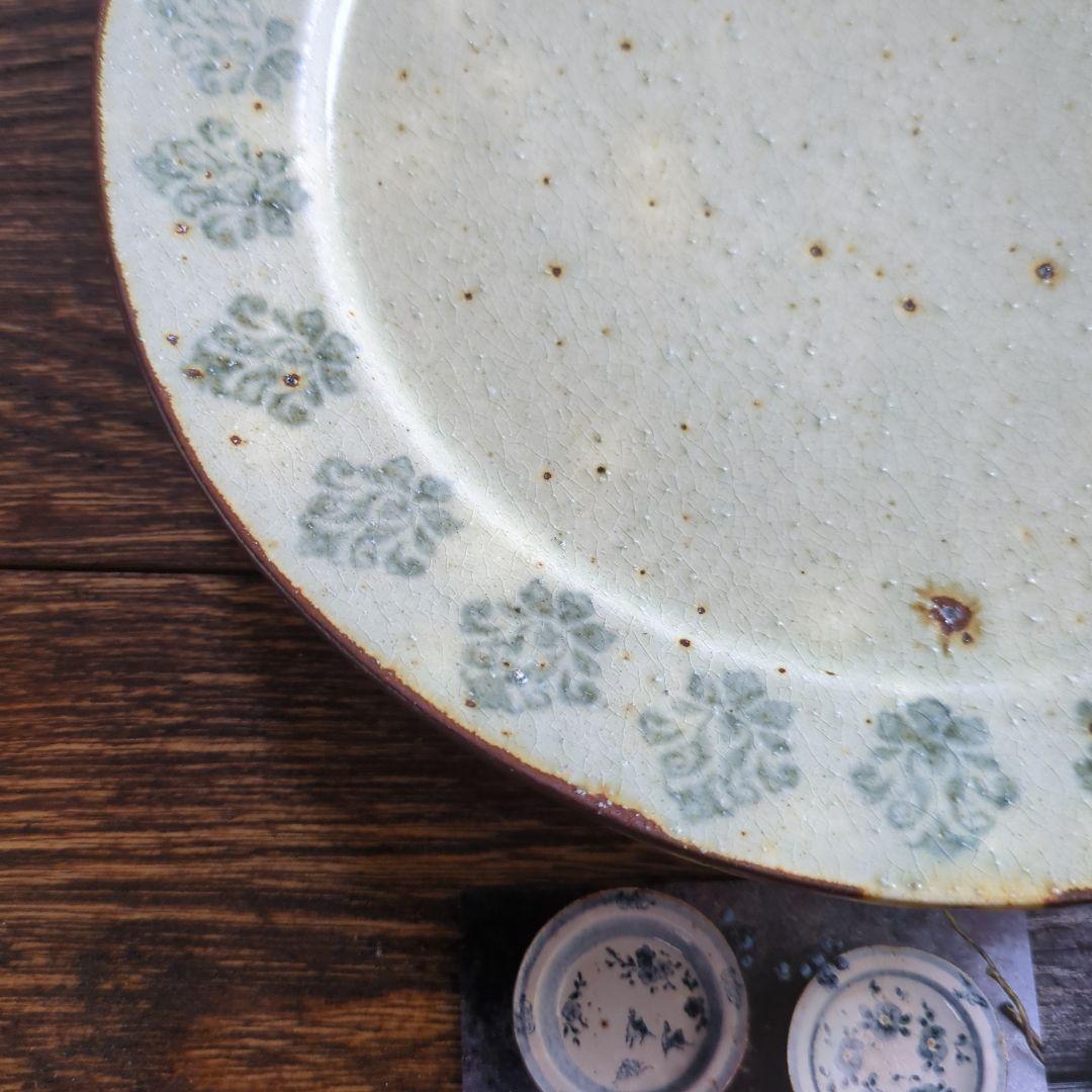 市野吉記コウホ窒　安南手　食器　ラウンドプレート　２枚セット　新品