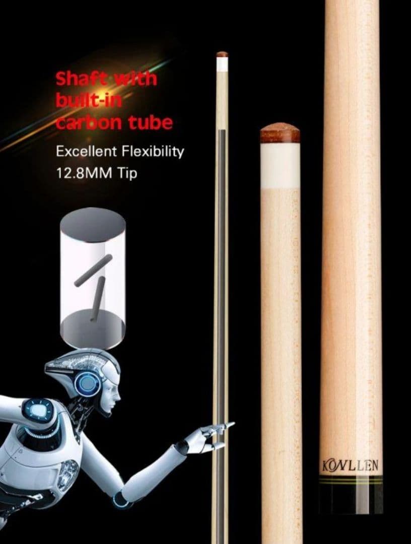 KONLLEN ビリヤード キュー　カーボンチューブ内蔵シャフト仕様