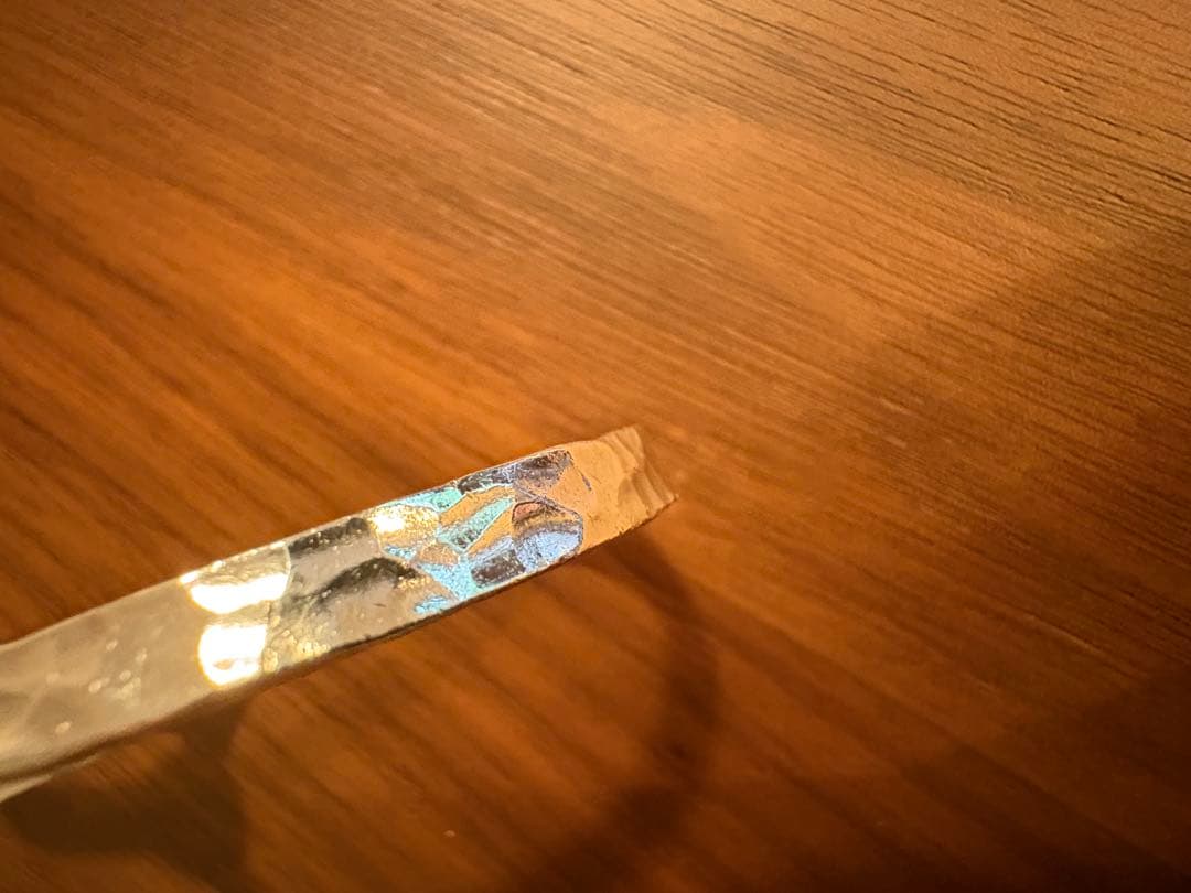 市松　メンズ　シルバースパイラルバングル