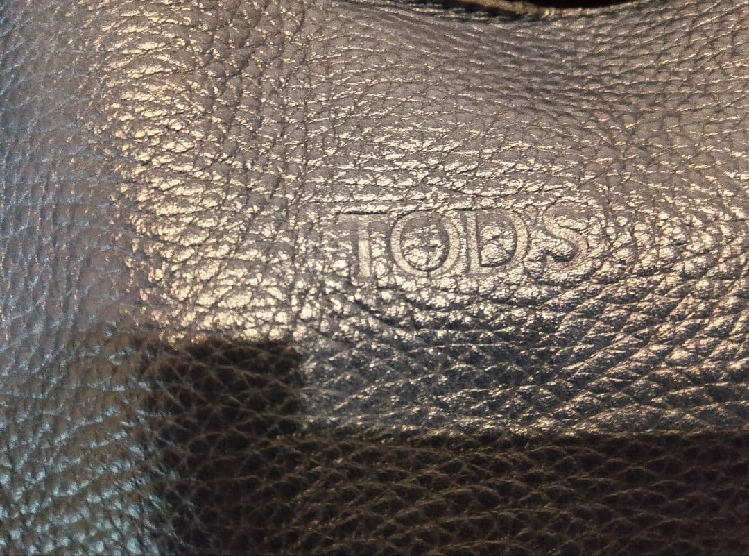 TOD'S ペーパーバッグ　ネイビー レザー トートバッグ