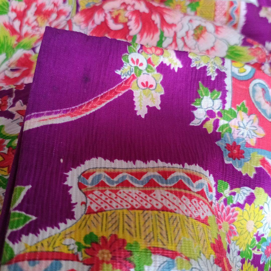 専用です☆アンティーク紫　百花繚乱着物と作り帯☆七五三