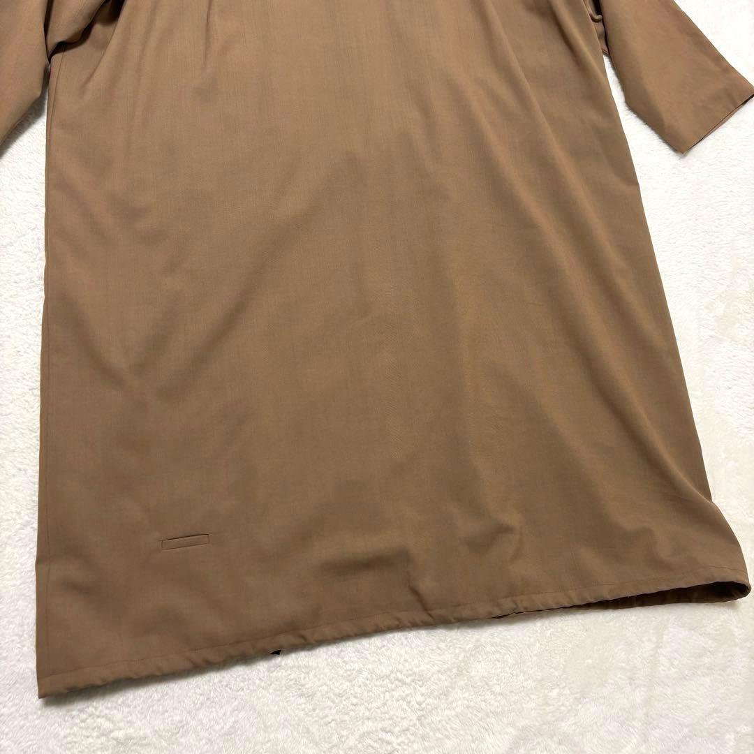 Dulcamara よそいきレイヤードビッグフラップロングコート ブラウン