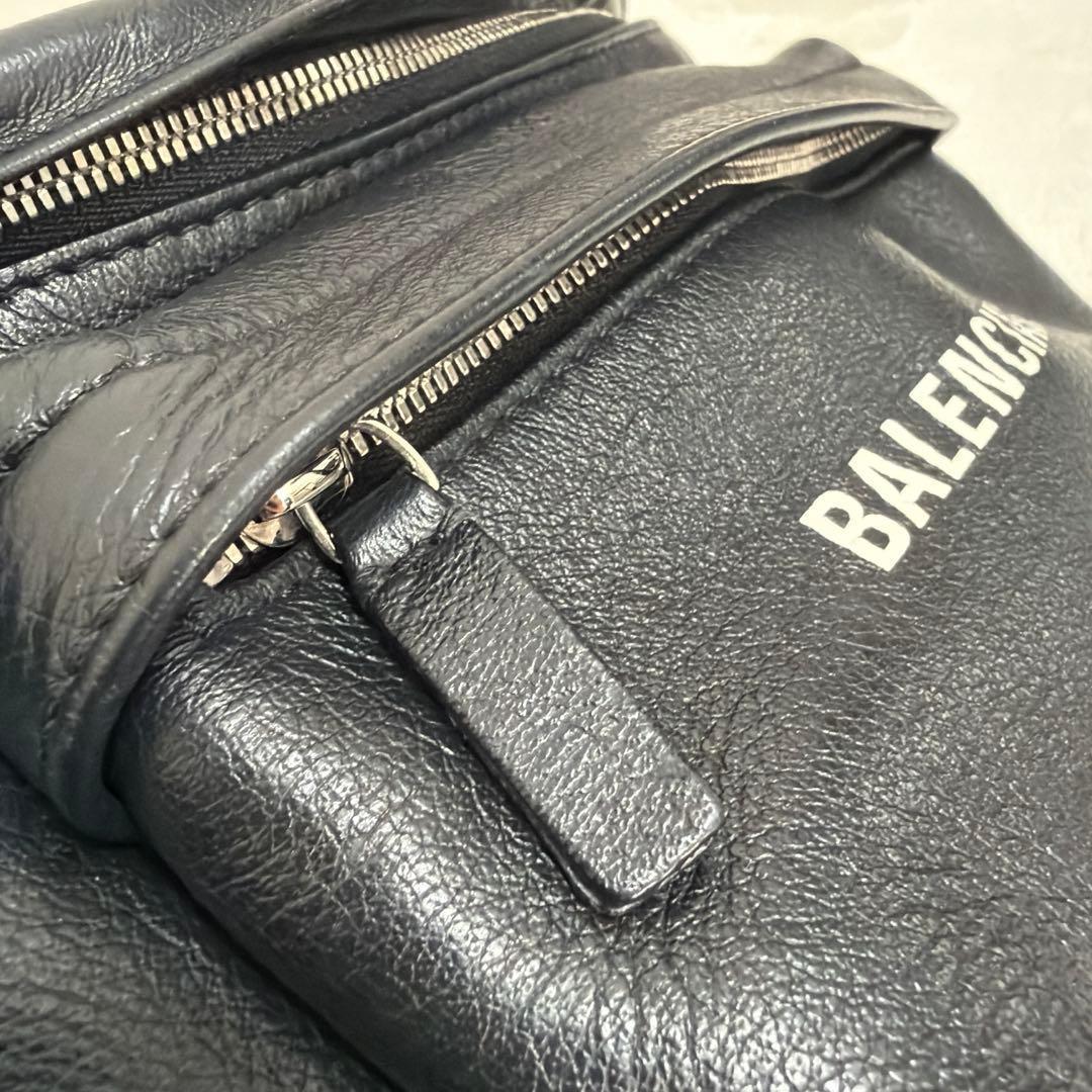 【美品】バレンシアガ エブリデイ ベルトバッグ ボディバッグ ブラック レザー
