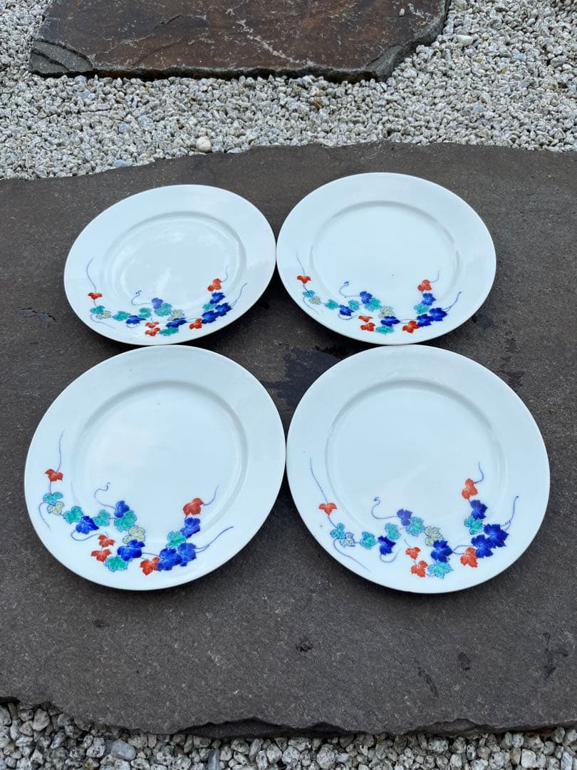 希少　香蘭社　有田焼　パン皿　20cm 4枚セット　アンティーク