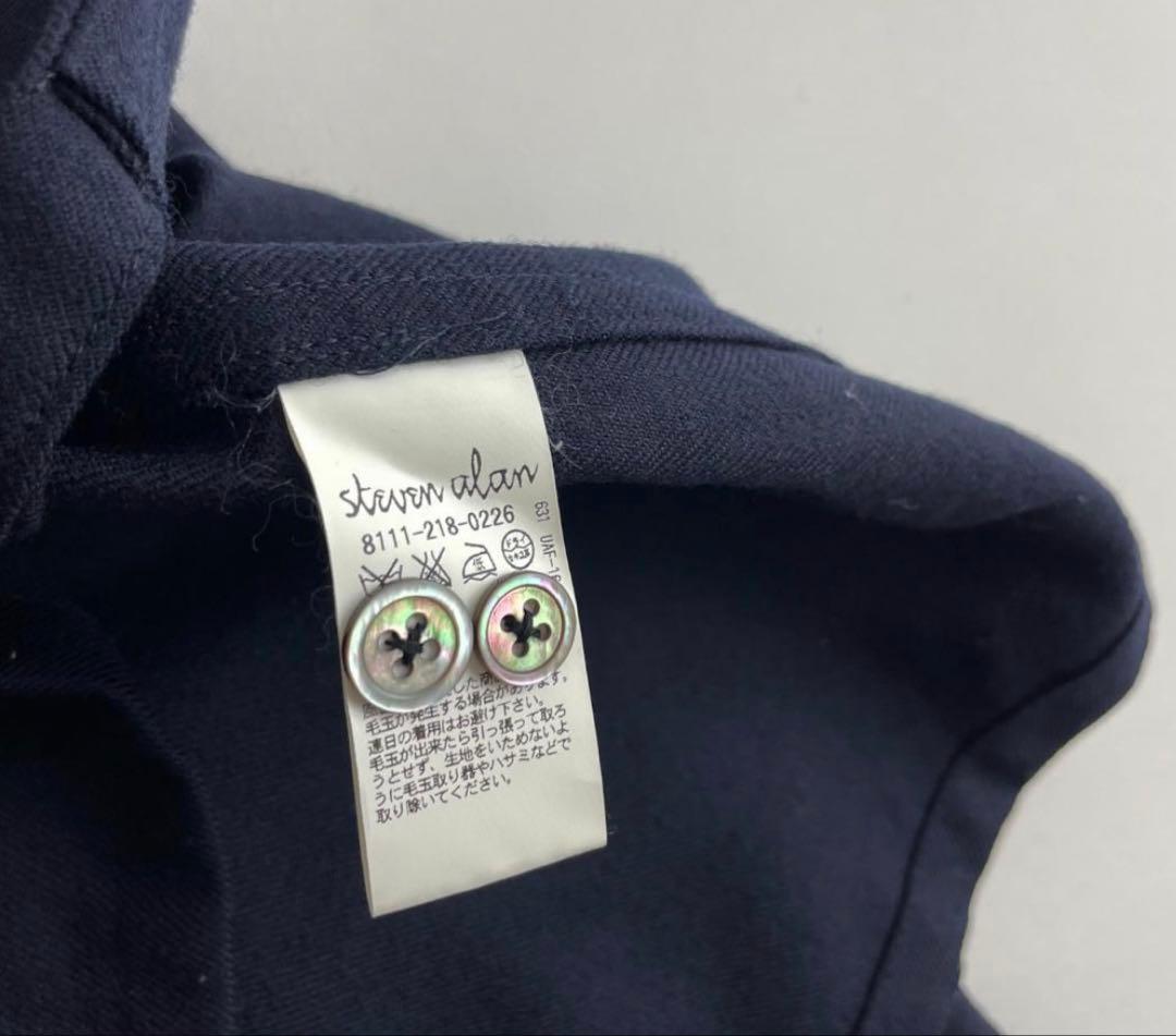 steven alan (e) 厚手 M ウール オープンカラーシャツ ボックス