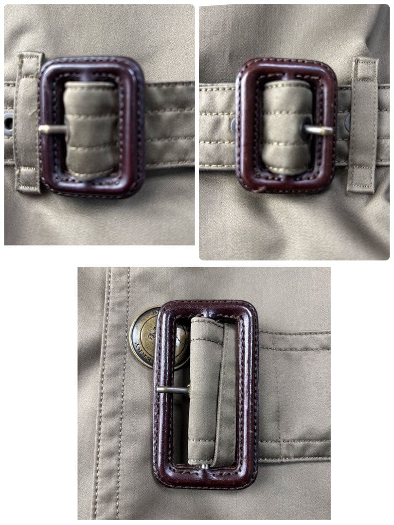 高級 大きいサイズ バーバリーロンドン トレンチコート カーキ 金ボタンLL