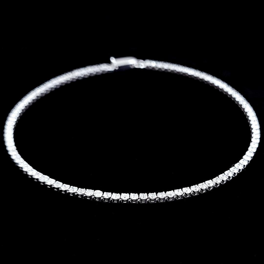 白系 1.6ct　ダイヤモンド K14 WG テニスブレスレット