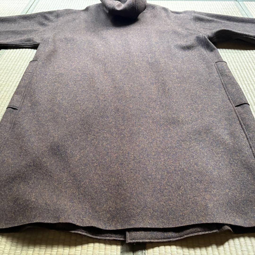 MITTAN 圧縮ウールニットフードコート 緑杢 サイズ2