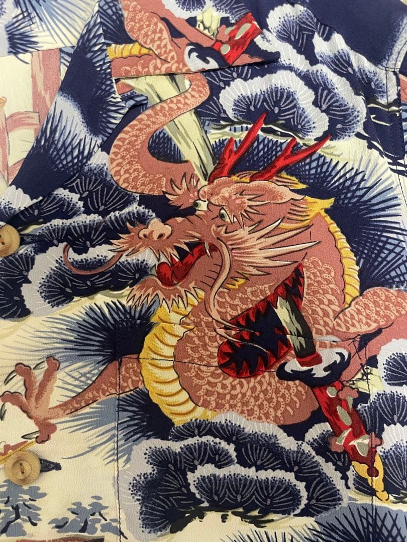 SUN SURF サンサーフ アロハシャツ Sサイズ ドラゴン柄