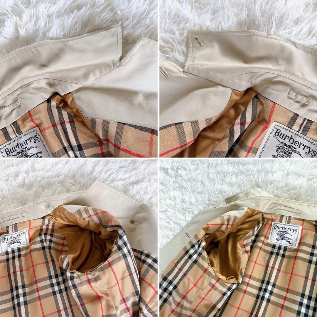 希少✨【バーバリーズ】ステンカラーコート ノバチェック ライトベージュカーキ L