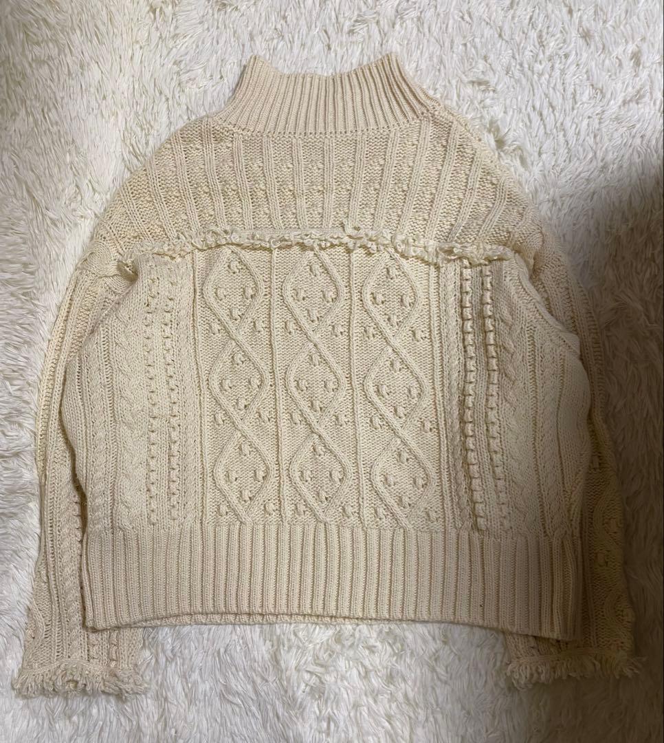 eaphi MIX PATTERN OVER KNITアイボリーニット