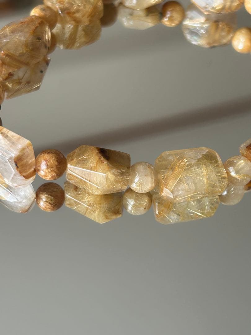 【希少デザイン】ルチルクォーツ 18cm ランダムカット（所々に太針あり）