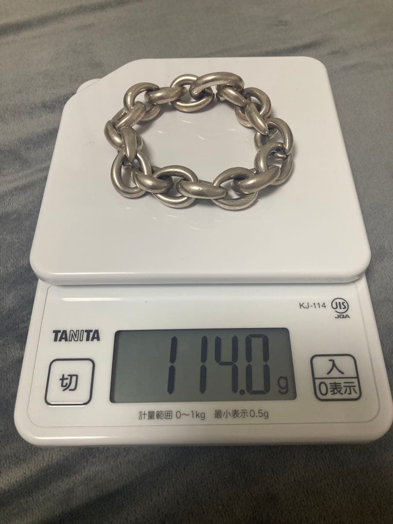 ま*る様 シルバー チェーンブレスレット フリーサイズ