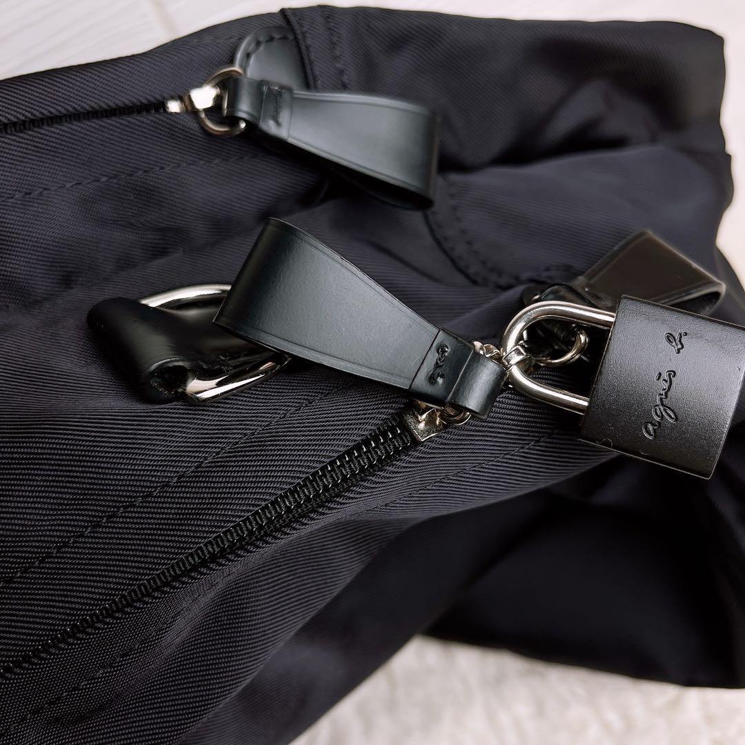 未使用級☆agnes b.アニエスベー大容量 2wayトートバッグ ナイロン 黒